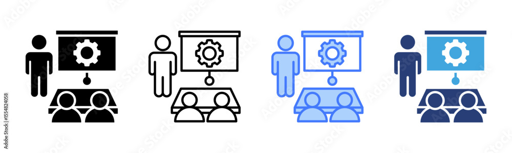 Poster training icon sheet multiple style collection