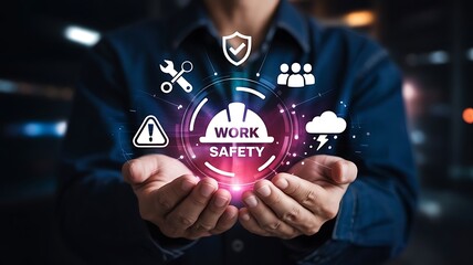 Conceptual digital art render of work safety conceptual art technology