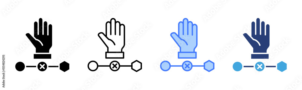 Poster intervention icon sheet multiple style collection