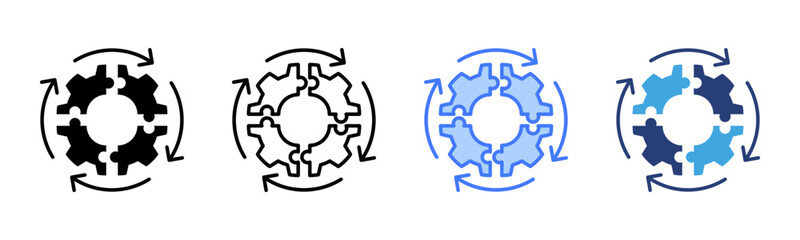Integration icon sheet multiple style collection