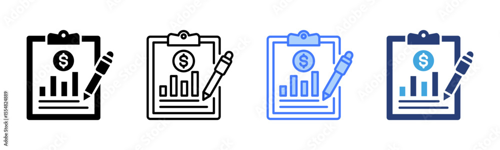 Poster business evaluation icon sheet multiple style collection
