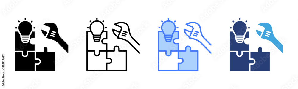Poster Problem Solving icon sheet multiple style collection