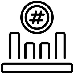 Obraz premium Hash rate icon for weather, website, application, printing, document, poster design, etc