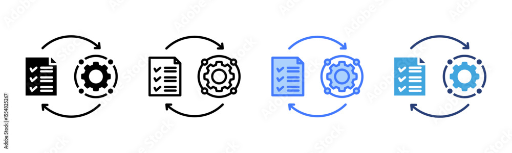 Poster Implementation icon sheet multiple style collection