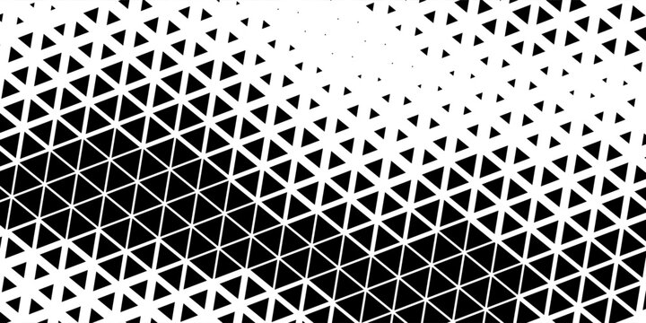 Halftone triangles pattern. Abstract black triangle geometric pattern background on white background.
