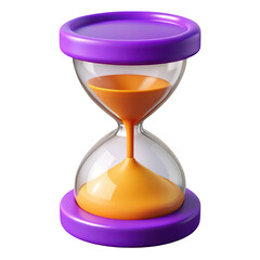 3D Modern Hourglass isolated on transparent background Remove png