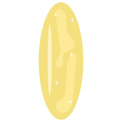 A yellow fish oil, omega 3 pill. 