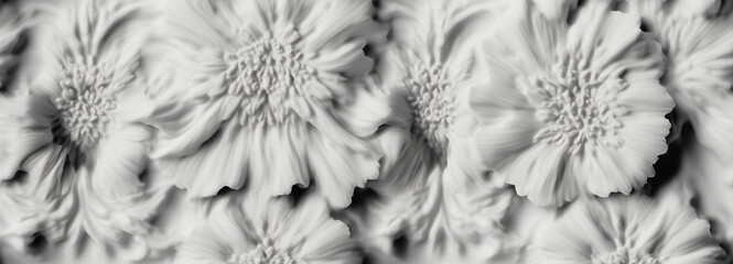 White floral bas relief creating elegant pattern