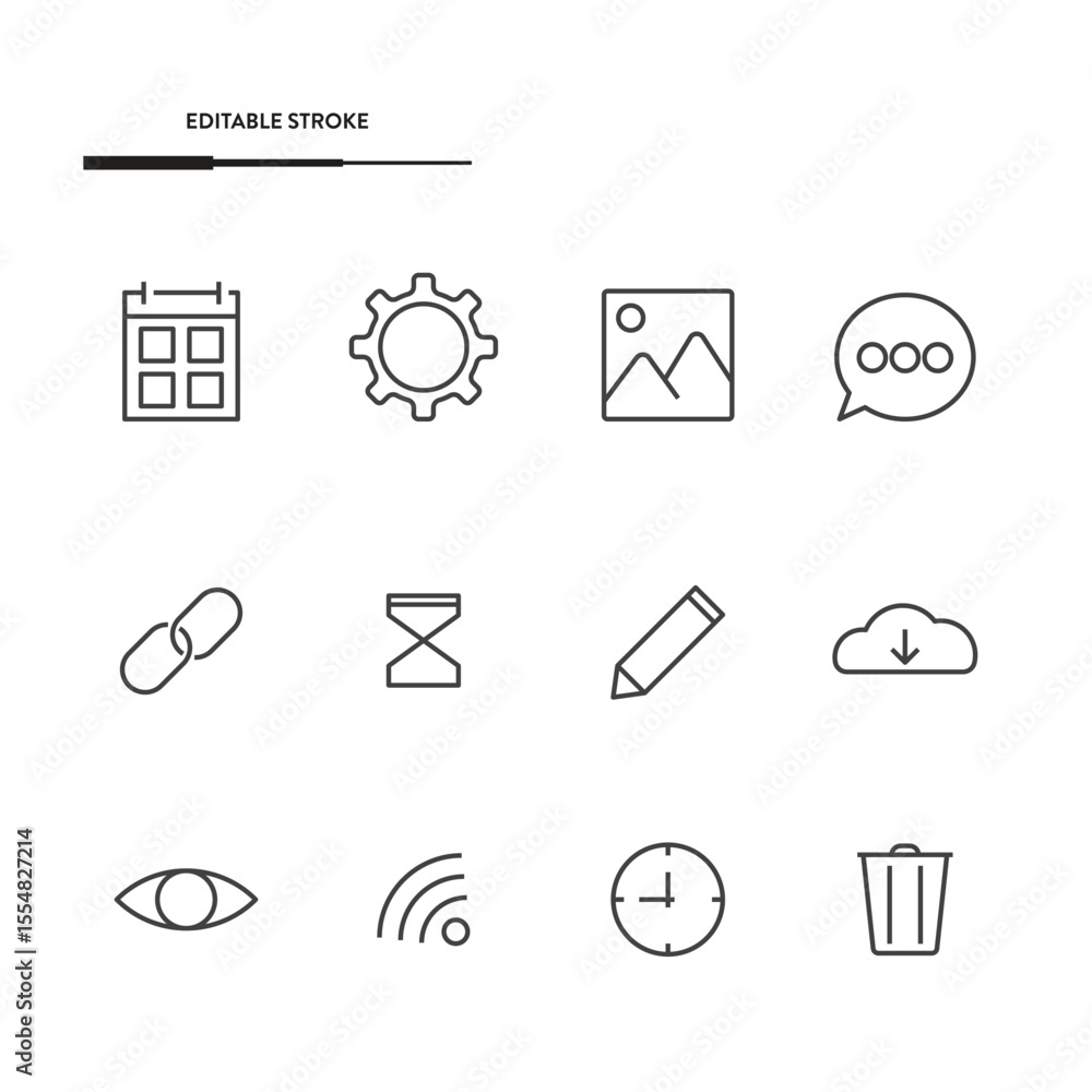 Poster web icon set vector design.