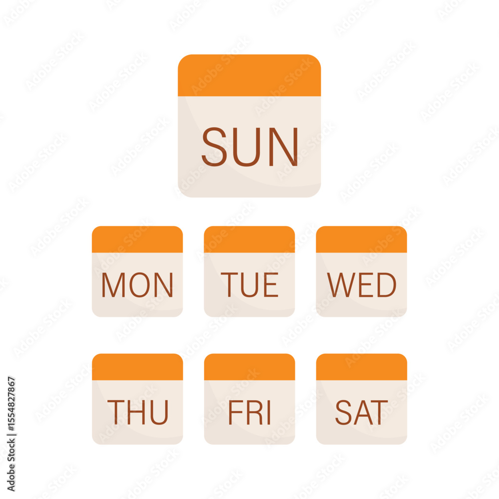 Poster week calendar icon set vector design.