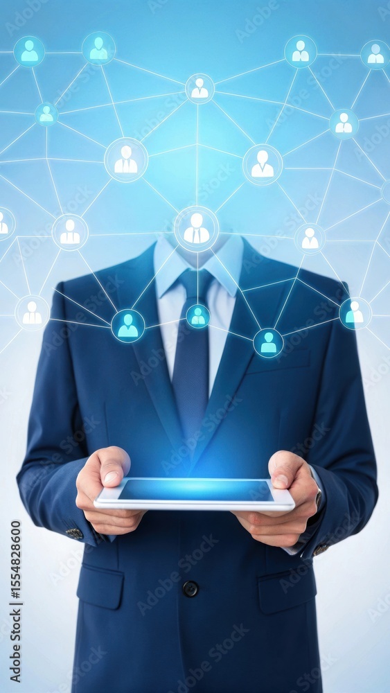 Poster digital networking concept business professional with virtual nodes. global connectivity and communi
