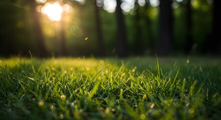 Naklejka premium Grass, Blades of grass, Green grass, Golden Hour Grass Blades