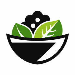 Bowl of salad with fresh vegetables isolated on white background