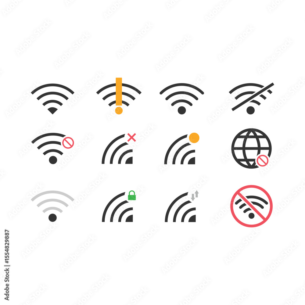 Poster wifi connection icon set vector design.