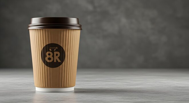 Coffee cup, Disposable cup, Paper cup, Disposable Coffee Cup Mockup on Dark Grey Background
