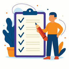 vector illustration of list of notes