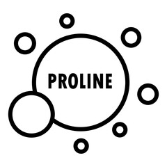 proline amino acid molecule line icon