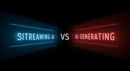 Ai, Artificial intelligence, Streaming, Streaming AI vs AI Generating - Futuristic Technology Concept