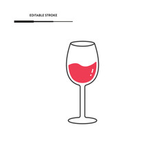 Wine Glass Icon Vector Design.