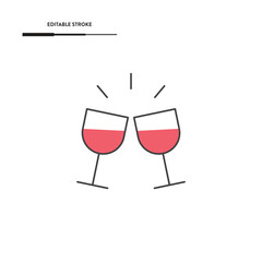 Wine Glass Icon Vector Design.