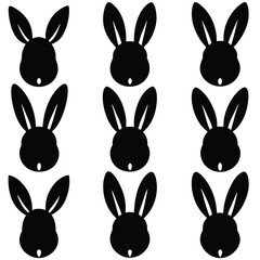 Rabbit Head Silhouettes Pattern