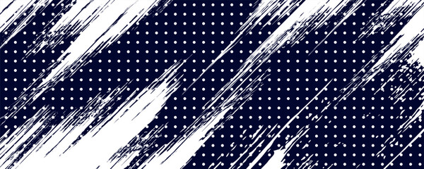 Dots halftone white \u0026 blue color pattern gradient grunge texture background. Dots pop art comics sport style vector illustration