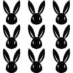 Rabbit Head Silhouettes Pattern