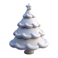 3d stylized christmas tree isolated on transparent background