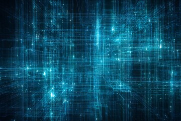 Obraz premium Abstract interconnected network matrix cyberspace background