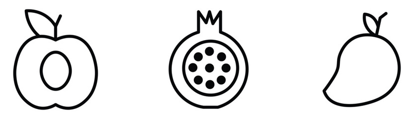 
Set of fruits icons vector illustration. Fruits - thin line web icon set. icons bundle isolated on white background. Editable stroke.
