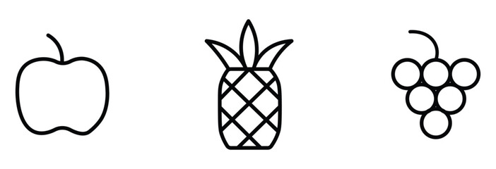 
Set of fruits icons vector illustration. Fruits - thin line web icon set. icons bundle isolated on white background. Editable stroke.
