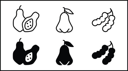 
Set of fruits icons vector illustration. Fruits - thin line web icon set. icons bundle isolated on white background. Editable stroke.
