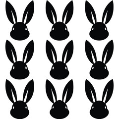 Rabbit Head Silhouettes Pattern