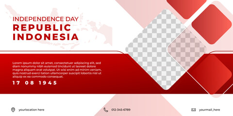 indonesian design template, red and white banner design