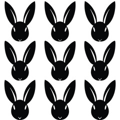 Rabbit Head Silhouettes Pattern