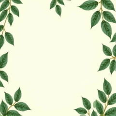 Elegance of green leaves framed against a soft background invites a sense of calm and tranquility in a natural setting