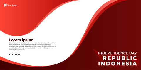 indonesian design template, red and white banner design
