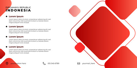 indonesian design template, red and white banner design