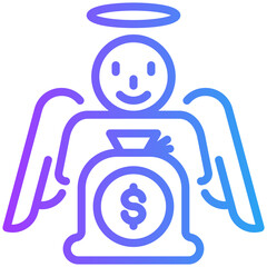 Angel investor icon for business opportunities, business, website, application, printing, document, poster design, etc
