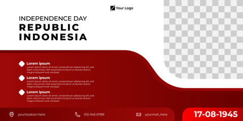 indonesian design template, red and white banner design