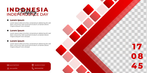 indonesian design template, red and white banner design