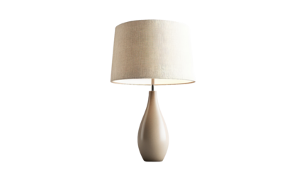 Table lamp with fabric shade Transparent background, PNG file