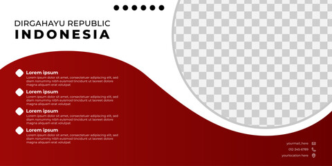 indonesian design template, red and white banner design