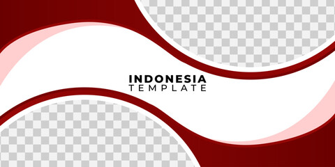 indonesian design template, red and white banner design