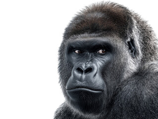 Obraz premium A close-up portrait of a powerful gorilla, its intense gaze conveying wisdom
