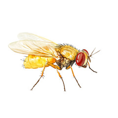 Fruit Fly, watercolor illustration vector, isolated on a white background.