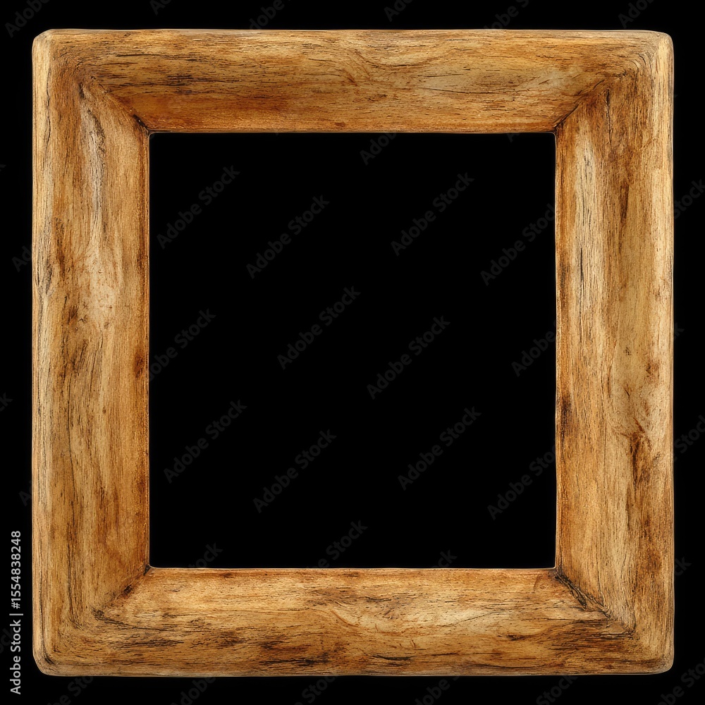 Poster rustic wooden frame with natural texture and empty space for art