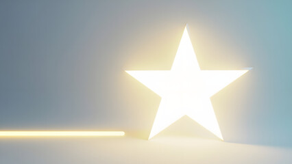 Obraz premium Glowing star with light streak isolated on a transparent background