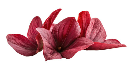 Sorrel calyx, deep red fleshy petals used for drinks, tangy and medicinal, Transparent background, PNG file