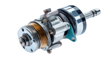 Starter motor for engine ignition, Transparent background, PNG file